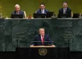 El presidente de Estados Unidos, Donald Trump, habla durante la 81.ª Asamblea General de las Naciones Unidas en Nueva York, el 22 de septiembre de 2026.