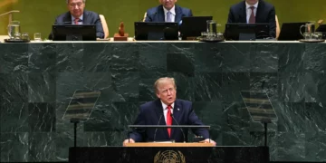 El presidente de Estados Unidos, Donald Trump, habla durante la 81.ª Asamblea General de las Naciones Unidas en Nueva York, el 22 de septiembre de 2026.