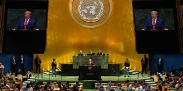 Donald Trump habla durante la 81.ª sesión de la Asamblea General de la ONU el 22 de septiembre de 2026.