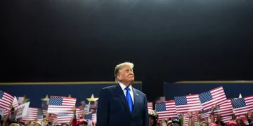 President Donald Trump speaks at the first day of the 2026 Republican National Convention on Sept. 09, 2026, in Dallas, Texas.