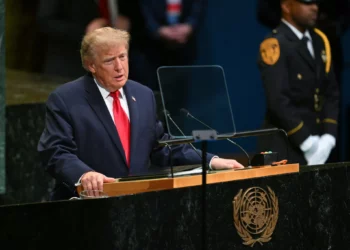 US President Donald Trump addresses the 81st United Nations General Assembly at the United Nations Headquarters in New York, on September 22, 2026. (ANGELA WEISS/AFP)