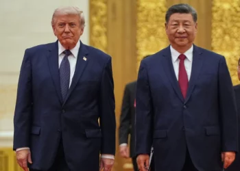 Donald Trump y Xi Jinping llegan a una cena de Estado en el Gran Salón del Pueblo de Beijing, China, el 14 de mayo de 2026.
