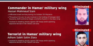 Dos miembros de Hamás muertos en ataques aéreos israelíes en la Franja de Gaza, en una imagen publicada el 25 de septiembre de 2026.