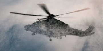 A U.S. Air Force MH-139 Grey Wolf lands at a Launch Facility near Pine Bluffs, Wyoming, during missile field security and air support training.