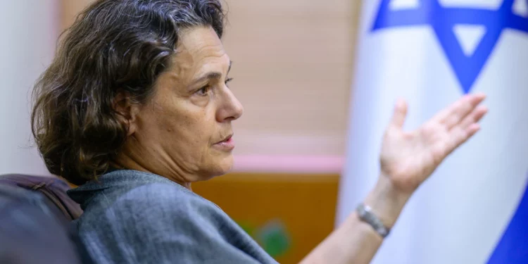 Israeli Ambassador to Thailand Alona Fisher-Kamm gestures during an interview with AFP at the Embassy of Israel in Bangkok on September 15, 2026. (ANTHONY WALLACE/AFP)