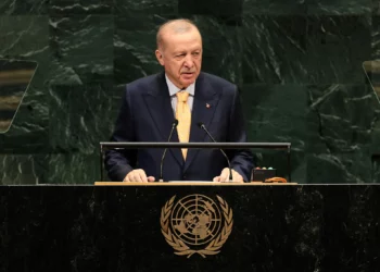 El presidente de Turquía, Recep Tayyip Erdogan, habla durante la 81.ª sesión de la Asamblea General de la ONU en Nueva York el 22 de septiembre de 2026.