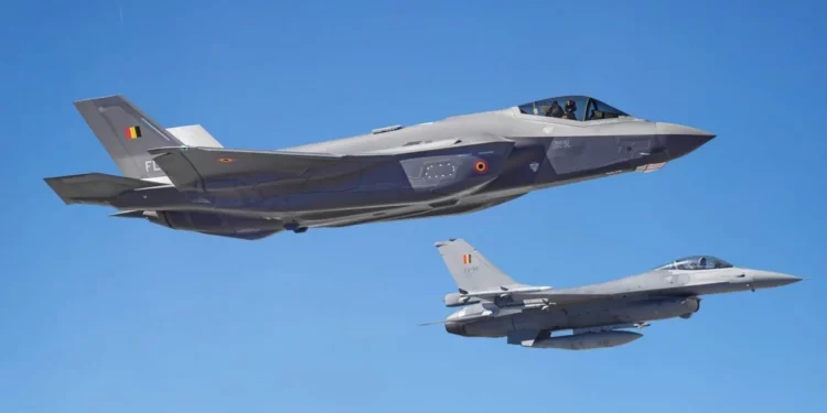 Avión de combate F-35 de la Fuerza Aérea belga.
