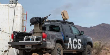 Sistema antidrones durante la evaluación Falcon Peak 26.2 en Yuma
