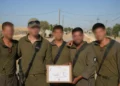IDF soldiers with Rosh Hashanah package