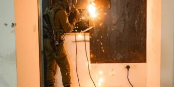 IDF troops seal the home of a Palestinian terrorist in the West Bank village of Bidu, September 25, 2026. (Israel Defense Forces)