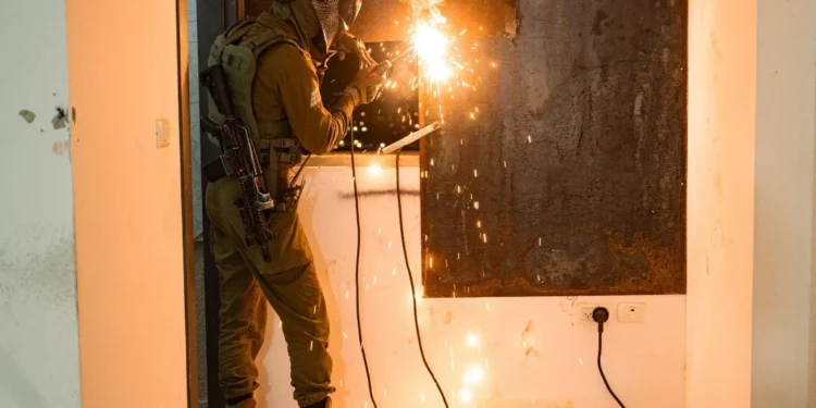 IDF troops seal the home of a Palestinian terrorist in the West Bank village of Bidu, September 25, 2026. (Israel Defense Forces)