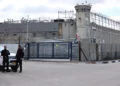 Israeli security forces on guard at Ofer Prison, outside of Jerusalem, February 8, 2025. (Jamal Awad/Flash90)