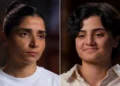 Atefeh Ramezanisadeh y Fatemeh Pasandideh, exintegrantes de la selección femenina de fútbol de Irán, durante una entrevista emitida en Australia.
