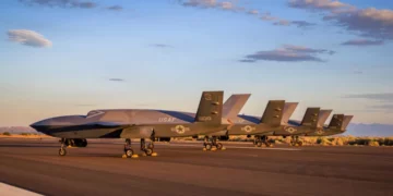 Representación artística del dron Wildfire de GA-ASI para misiones de ataque de largo alcance
