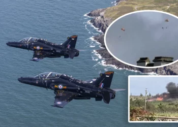 Hawk T2 de la Royal Air Force antes del accidente cerca de RAF Valley