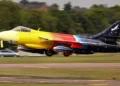 Hawker Hunter N345AX antes del accidente frente a California