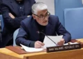 Iranian Ambassador to the United Nations Amir Saeid Iravani speaks during a Security Council meeting at UN headquarters, March 11, 2026. (AP Photo/Seth Wenig)