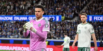 Selección de Irlanda antes de un partido