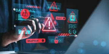 Ilustración de amenazas de ciberseguridad y filtraciones de datos