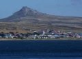 Mount Tumbledown stands tall behind Stanley on the Falkland Islands, also known as Islas Malvinas, March 16, 2026. (AP Photo/Ricardo Mazalan)