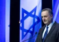 Defense Minister Israel Katz attends a conference at Binyanei HaUma (Jerusalem International Convention Center) in Jerusalem, June 17, 2026. (Oren Ben Hakoon/Flash90)