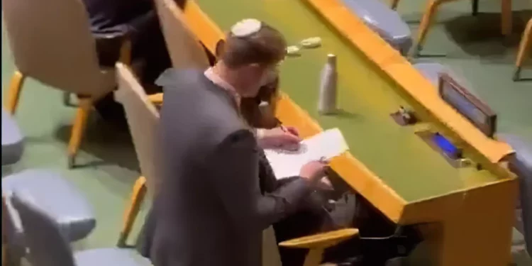 Registro de delegaciones durante el discurso de Benjamín Netanyahu en la ONU