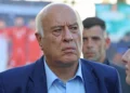 Jibril Rajoub llega a un partido de fútbol en el estadio internacional Faisal Al-Husseini, en Al-Ram, Cisjordania, el 4 de septiembre de 2026.