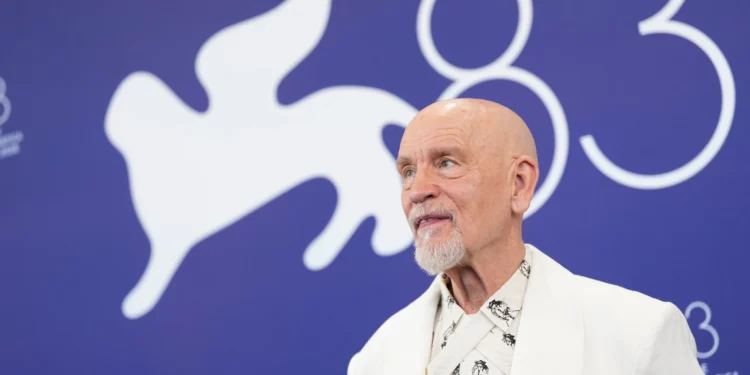 John Malkovich poses for photographers at the photo call for the film ‘Wild Horse Nine’ during the 83rd edition of the Venice Film Festival in Venice, Italy, on September 3, 2026. (Scott A Garfitt/Invision/AP)