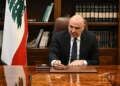 El presidente libanés Joseph Aoun durante una entrevista en el Palacio Presidencial de Baabda el 15 de septiembre de 2026.
