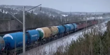 Imagen relacionada con la operación contra vagones cisterna de petróleo en Rusia.