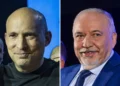 Avigdor Liberman y Naftali Bennett durante actividades partidarias en Tel Aviv el 6 de septiembre de 2026.
