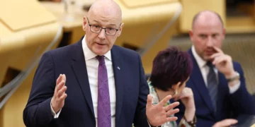 El ministro principal de Escocia, John Swinney, pronuncia una declaración sobre el Programa de Gobierno 2026 en el Parlamento escocés.