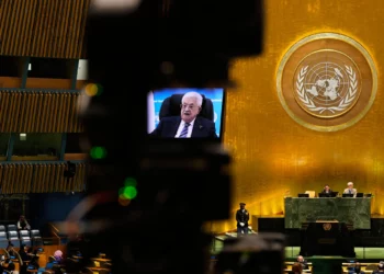El presidente de la Autoridad Palestina, Mahmoud Abbas, habla por video pregrabado ante la 81.ª Asamblea General de la ONU el 24 de septiembre de 2026.