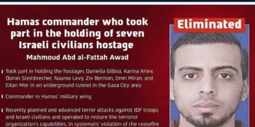 Mahmoud Abd al-Fattah Awad, comandante de Hamás que, según las FDI, mantuvo cautivos a siete rehenes durante la guerra en Gaza.