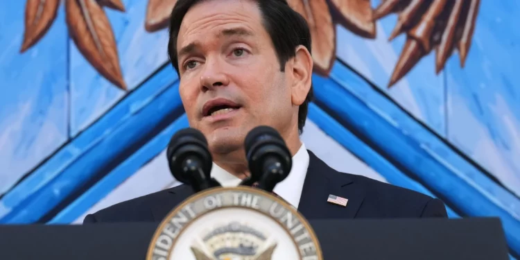 El secretario de Estado de Estados Unidos, Marco Rubio, habla durante un acto en el Donald J. Trump Institute of Peace, el 3 de septiembre de 2026, en Washington.