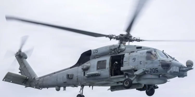 Helicóptero MH-60R Seahawk de la Armada de Estados Unidos, modelo que Dinamarca podría adquirir en tres unidades adicionales.