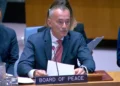 The Board of Peace's High Representative for Gaza Nickolay Mladenov briefs the UN Security Council in New York on August 26, 2026. (Screen capture)