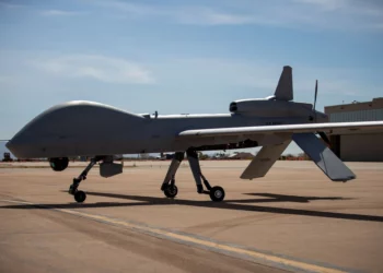 MQ-1C Gray Eagle del Ejército de Estados Unidos en Libby Army Airfield, Arizona, el 28 de marzo de 2025