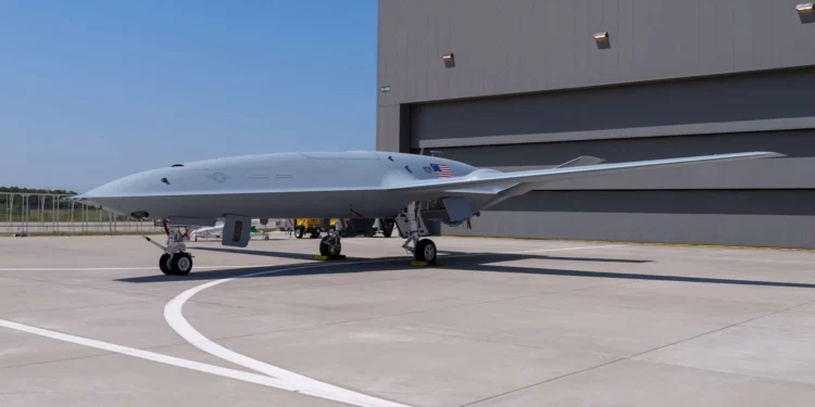 MQ-25A Stingray con la librea de la Marina de Estados Unidos