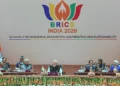 El primer ministro de India, Narendra Modi, habla durante la cumbre del BRICS en Nueva Delhi, India, el 12 de septiembre de 2026.