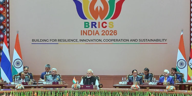 El primer ministro de India, Narendra Modi, habla durante la cumbre del BRICS en Nueva Delhi, India, el 12 de septiembre de 2026.