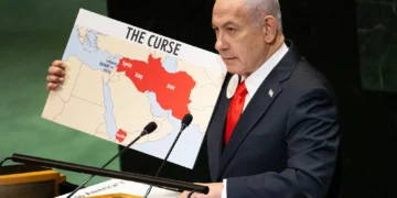 Benjamín Netanyahu durante una intervención ante la Asamblea General de la ONU