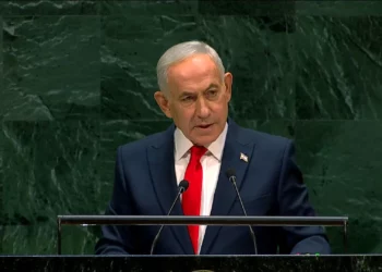 El primer ministro Benjamín Netanyahu habla durante la 81.ª sesión de la Asamblea General de la ONU el 24 de septiembre de 2026.