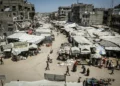 Palestinians in Khan Younis, the southern Gaza Strip, August 12, 2026. (Abed Rahim Khatib/FLASH90)