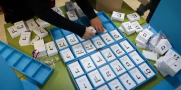 Papeletas electorales israelíes
