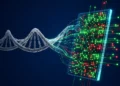 Ilustración de la prueba de sangre desarrollada por el profesor Yuval Ebenstein, que utiliza un chip de ADN para detectar la huella biológica de un tumor.