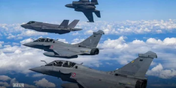 Cazas F-35A de Corea del Sur entrenan junto a Rafale F4 franceses en la base aérea de Cheongju