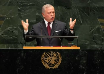 El rey Abdullah II de Jordania habla durante la 81.ª sesión de la Asamblea General de la ONU, el 22 de septiembre de 2026.