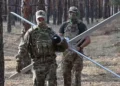 Dron ruso de la familia Geran utilizado en la guerra de Ucrania