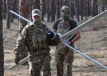 Dron ruso de la familia Geran utilizado en la guerra de Ucrania